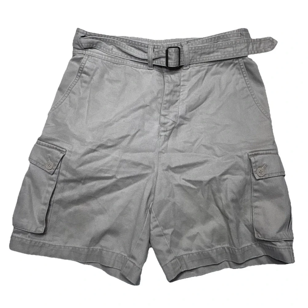 Lauren Ralph Lauren Petite Cargo Shorts 4P Tan Belted Cotton‎ Utility Safari